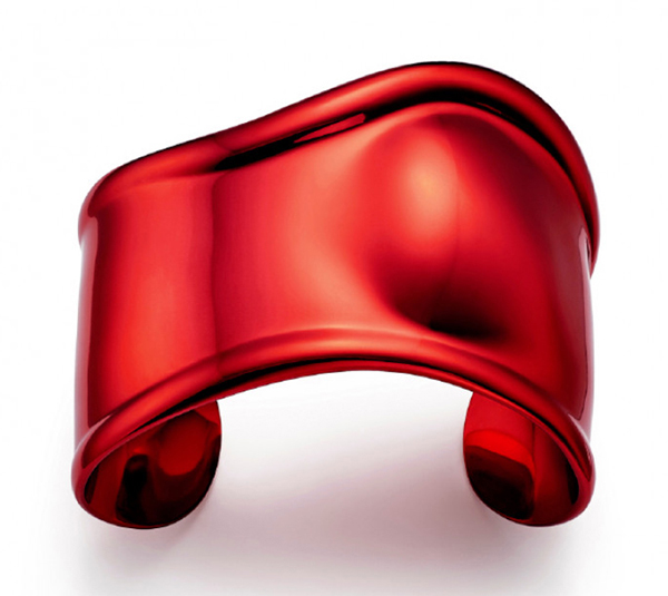 Tiffany Elsa Peretti Bone Cuff铜质红色手环。