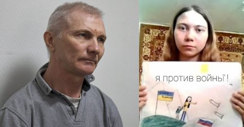 ◤俄乌战争一周年◢ 俄女童在校画反战图 父成代罪羔羊遭逮捕
