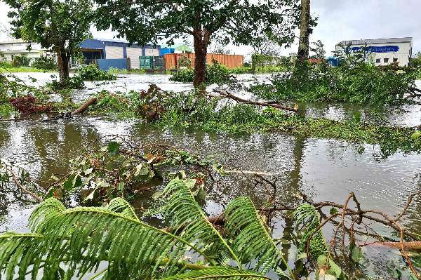 瓦努阿图1日风灾后情况。（法新社）