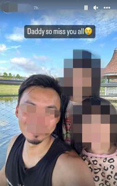 百万男网红在Instagram发布与女儿的照片，声称很想念女儿。

