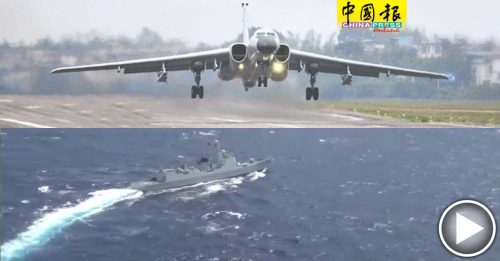 中国解放军环台军演 “战神”战机精确打击“敌”舰