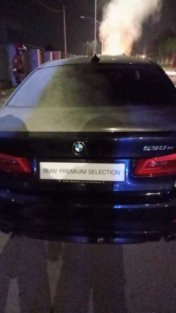 fire car BMW 罗厘 宝马