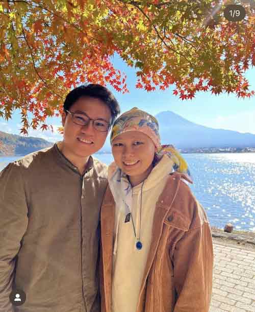 患癌进入第四期后，梁怡婉和家人去年底到日本旅游。（取自Instagram）
