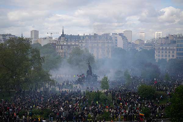 France MayDay Labor 反退改示威.巴黎