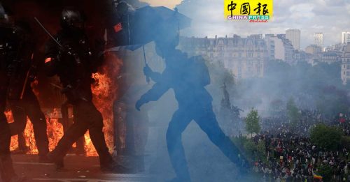 法國五一遊行再爆衝突  80萬人上街控民主危機