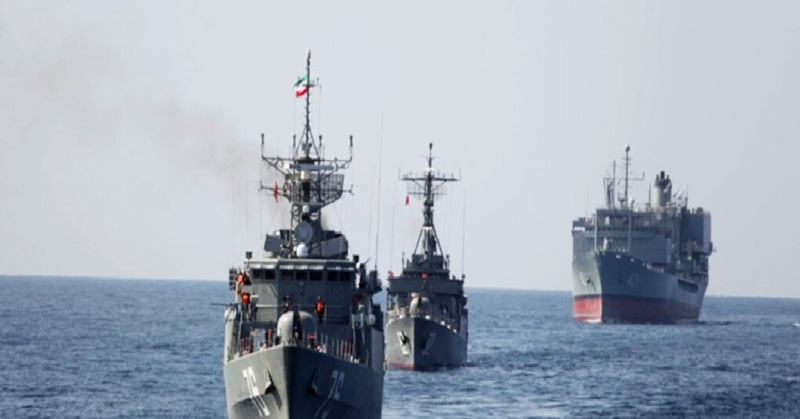 波斯湾海域的伊朗海军舰艇。