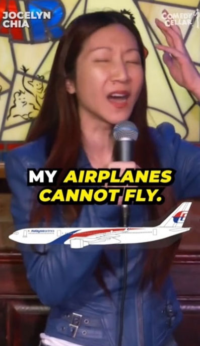 Jocelyn Chia侮辱大马，还取笑马航MH370失联事件。
