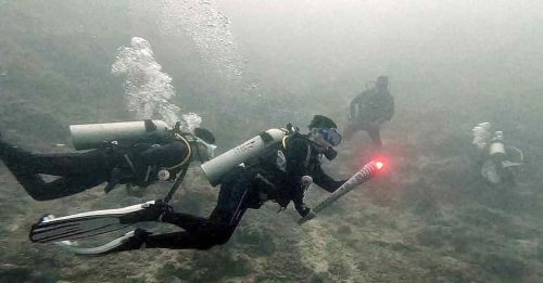 全国华人文化节 完成海底火炬行壮举