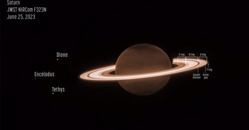 韦伯太空望远镜捕捉 土星呈现新风貌