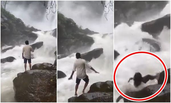 印度23岁男子拍照滑倒，消失在湍急水流中。