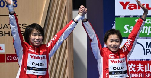 ◤世界游泳锦标赛◢女子10公尺双人跳台 全红婵陈芋汐成功卫冕