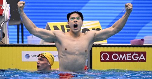 ◤世界游泳锦标赛◢男200蛙破世界纪录 覃海洋摘第4金
