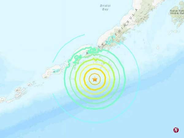 earthquake USGS 阿拉斯加 地震 海啸