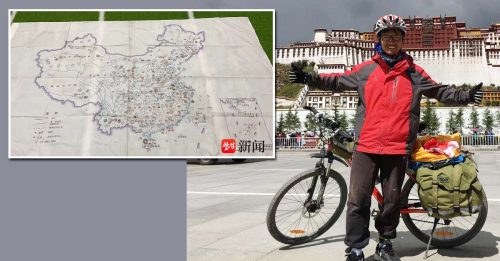 骑游3年自带地图盖邮章 男子被称现实版唐僧