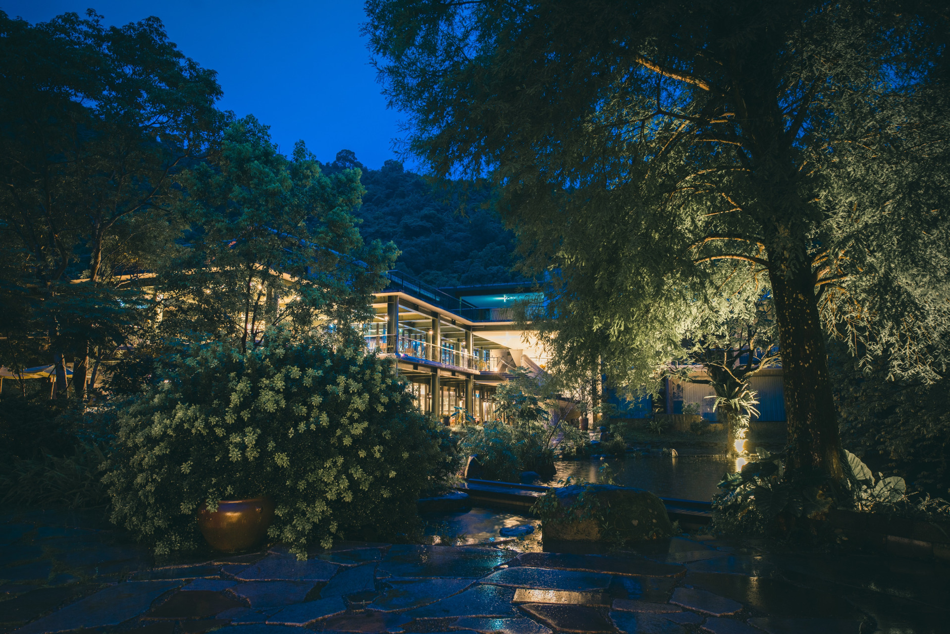 ■天色渐晚以后,一场交响乐已经准点开始,蛙叫、虫鸣、树叶婆娑……在紫森林──三富休闲农场的每一夜都能听见天籁齐鸣。