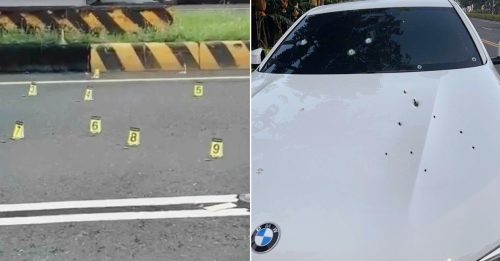 台湾屏东枪击案 宝马轿车遭扫16枪成蜂窝