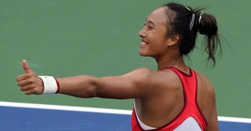 ◤美国网球公开赛◢ 创大满贯最佳战绩    郑钦文晋女单8强