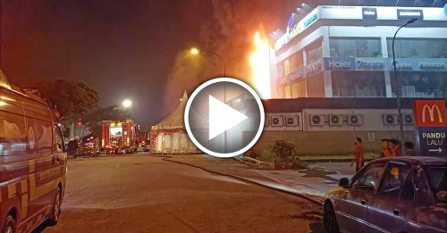 电器超市大火 现场传出三次爆炸声