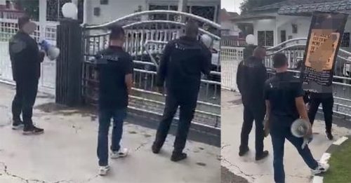 带扩音器和讨债条幅上门 收账公司人员用3语讨债