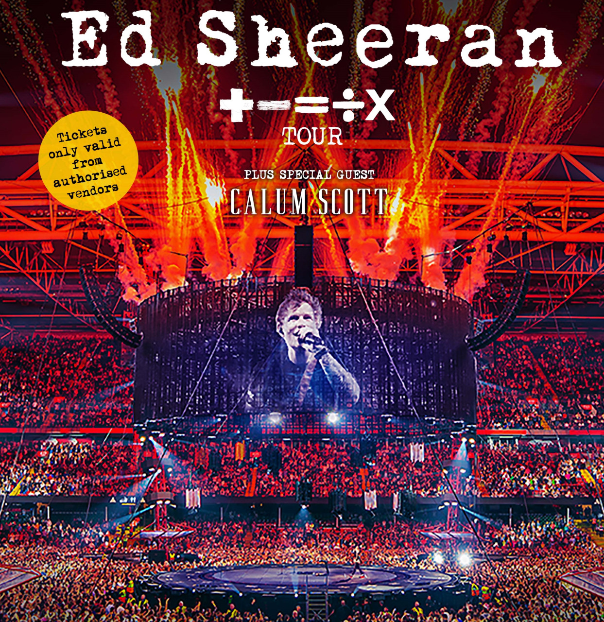 艾德西兰宣布将于明年2月24日带着《Ed Sheeran: + - = ÷ x Tour》大马开唱。