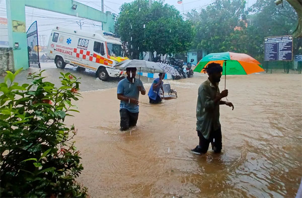 印度钦奈豪雨成灾。
