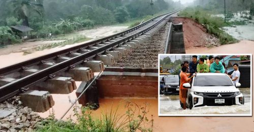 泰南水灾5万人受灾 公路铁路被淹 交通中断