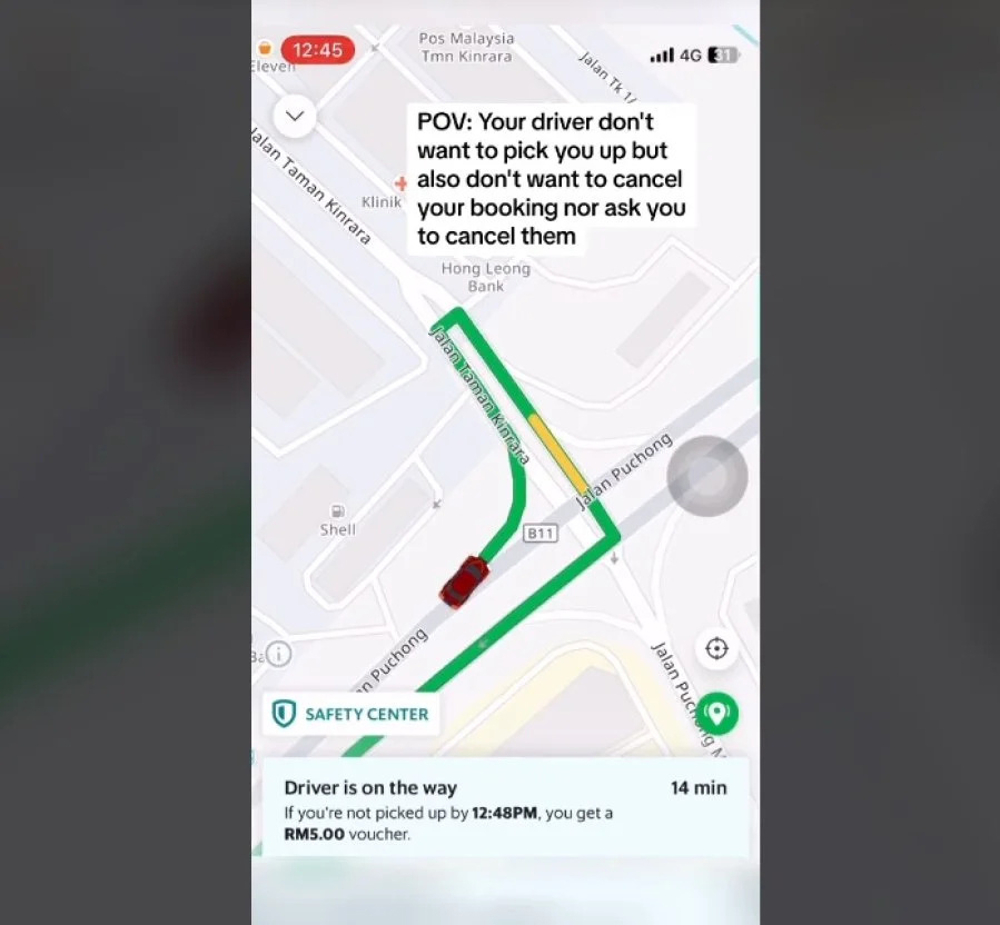 为了不拉低评分？Grab司机20分钟兜圈圈不载客