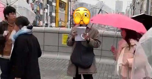 TVB视帝日本街头派传单   粉丝雨中力挺偶像