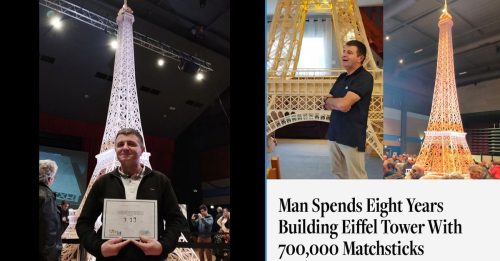 高7.19公尺客制版火柴艾菲尔铁塔 终获健力士世界纪录承认