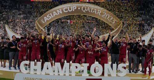 亚洲杯足球赛｜阿菲夫帽子戏法   3比1挫约旦    卡塔尔2连冠