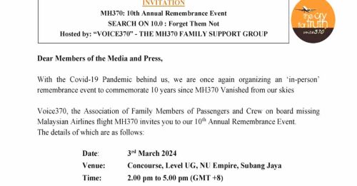 370之聲303舉辦 MH370失聯10周年活動
