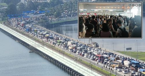 新加坡學校假期首日 馬新關卡交通大堵塞