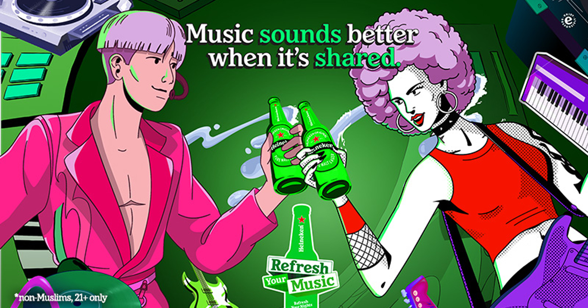 欢迎民众与Heineken Refresh一起踏上激动人心的音乐之旅。