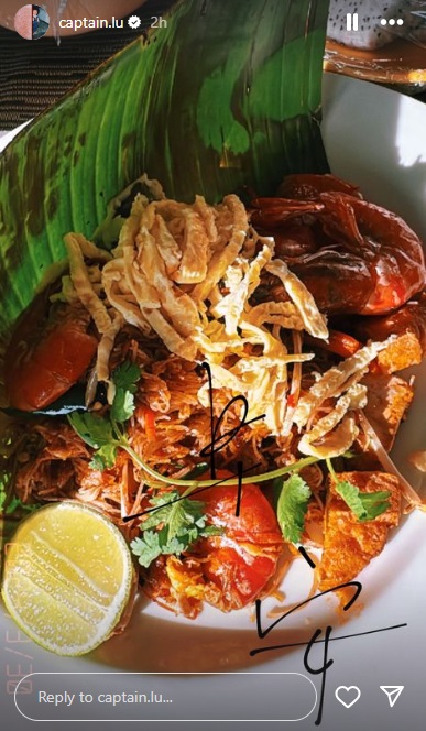 卢广仲拍下享用的早餐。