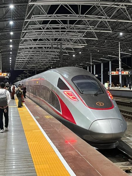 东南亚媒体飞抵香港后，乘搭高铁“复兴号”前往郴州。