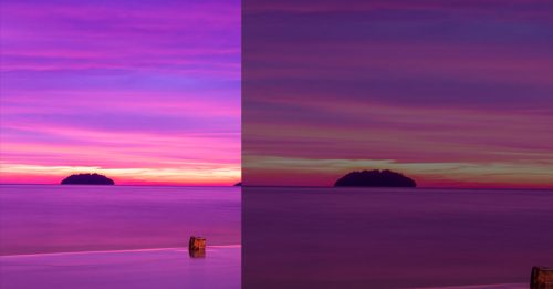 亞庇現粉紫色晚霞 被譽世界最美日落