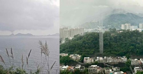 香港葵湧上空 現“局部放水”奇景　