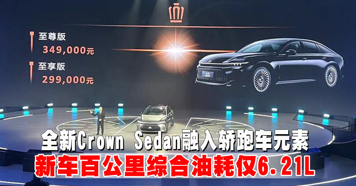 2024北京車展｜全新Crown Sedan融入轎跑車元素  新車百公里綜合油耗僅6.21L