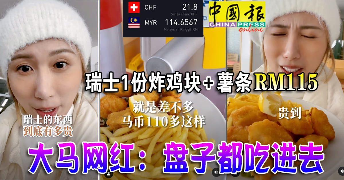 瑞士1份炸鸡块+薯条RM115 大马网红：盘子都吃进去