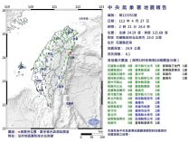 地牛再袭台湾花莲 凌晨2时 6.1级地震