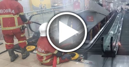 购物中心手扶梯起火 顾客 工作人员 紧急疏散
