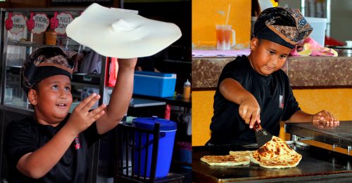 得阿爸真传 10岁童表演“飞天煎饼”