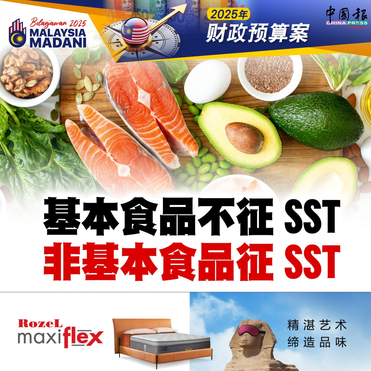 2025年财政预算案｜基本食品不征SST 非基本食品征SST｜附音频