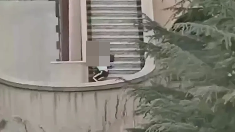 大学情侣大胆公干 事发楼梯成打卡点