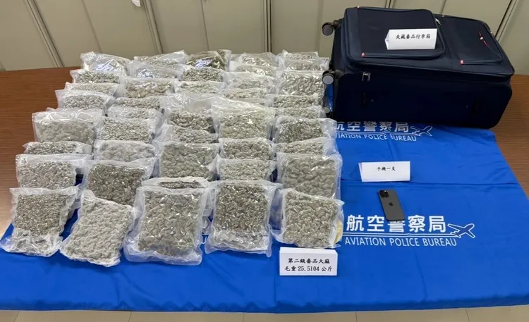 航警局查扣毒品。