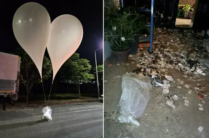 朝鲜今年5月空飘垃圾气球到韩国，引起韩朝关系紧张。