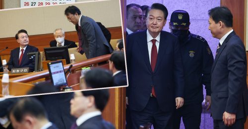 尹锡悦被捕｜尹锡悦抵达法院 出席弹劾案辩论