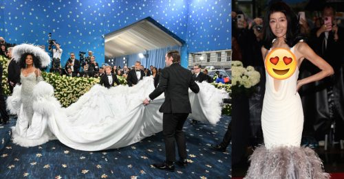Met Gala｜灵魂乐天后出动8人抬礼服　 婚纱女王开深U瘦到见骨
