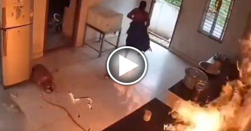 煤气泄漏突爆炸 夫妻死里逃生