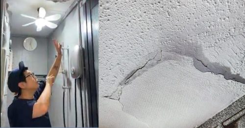 厕所天花板水泥崩落 机警女子逃过毁容